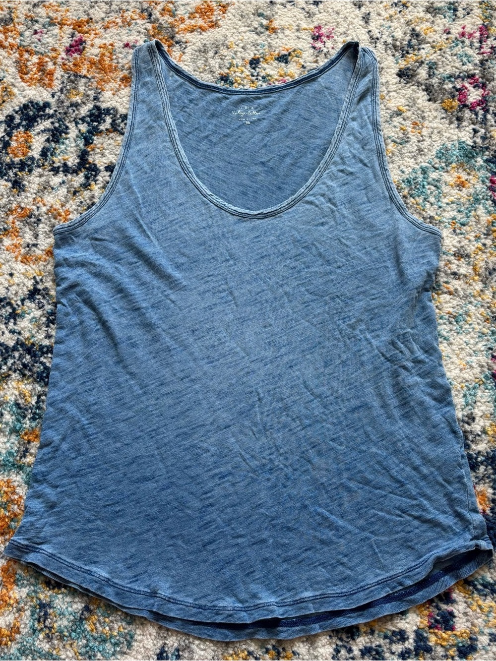 J. Crew Vintage cotton Classic Women's Scoop Tank Top Blue medium